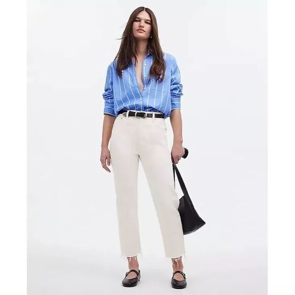 Madewell Women's Straight Leg Jeans - Cream - Picture 1 of 6